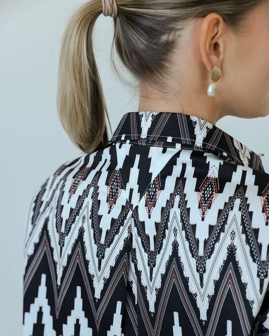 Женска рубашка из хлопка с принтом геометрический узор-8806 от byME 