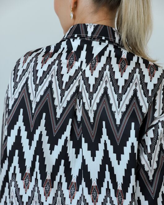 Женска рубашка из хлопка с принтом геометрический узор-8806 от byME 