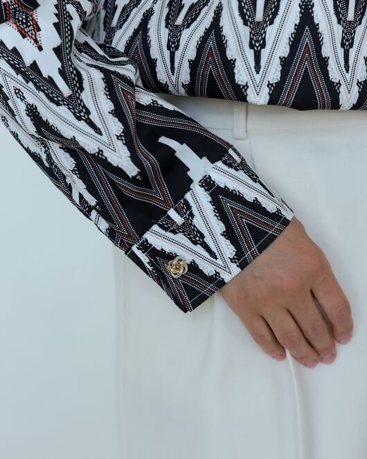 Женска рубашка из хлопка с принтом геометрический узор-8806 от byME 