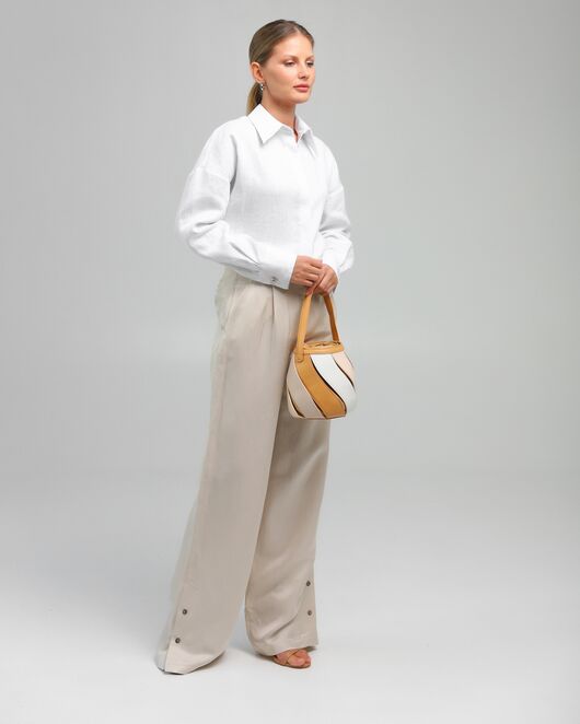 Женская рубашка из льна белая-8813 от byME 