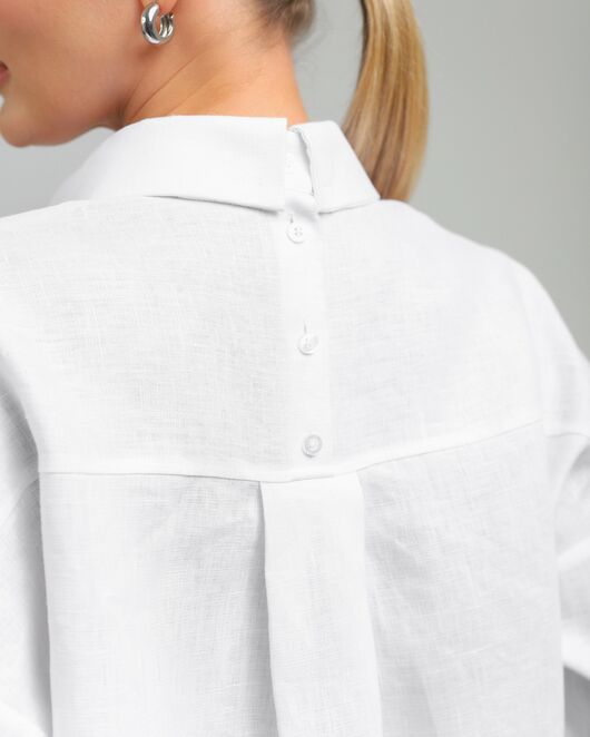 Женская рубашка из льна белая-8813 от byME 