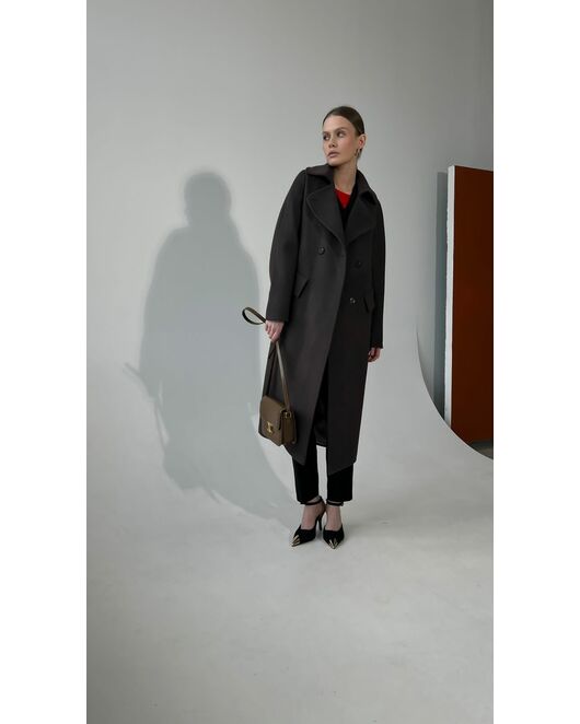 Пальто S084 Ворс Lux Sury цвет брюнетти от Doroteya 