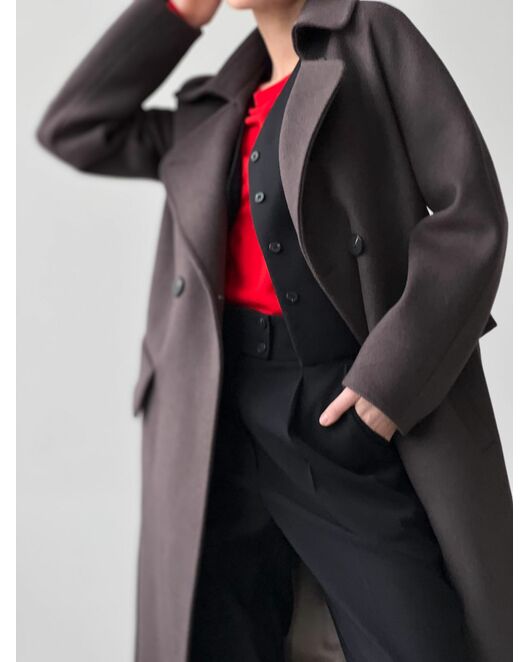 Пальто S084 Ворс Lux Sury цвет брюнетти от Doroteya 