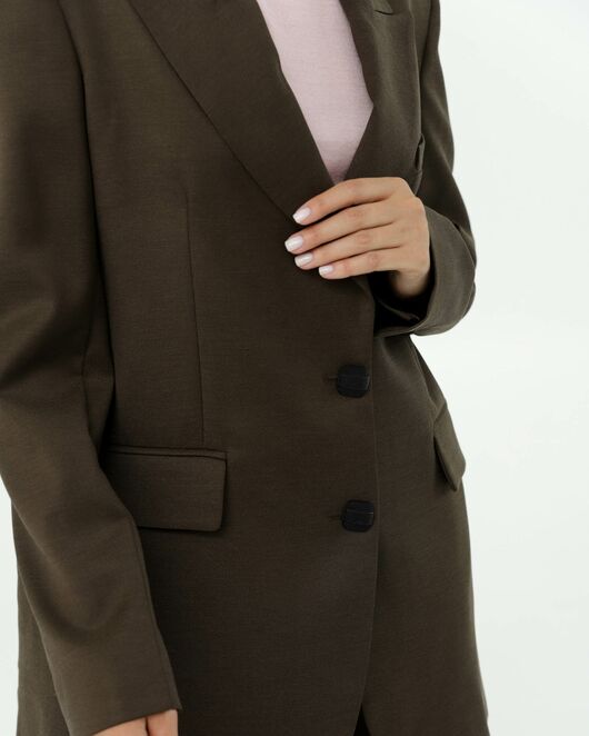 Жакет  коричневый с добавлением шерсти 125040-brown от LW 