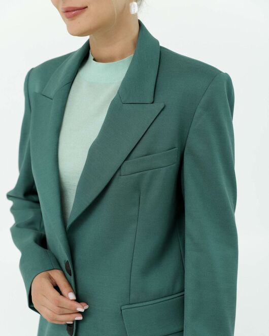 Жакет изумрудный с добавлением шерсти 125040-green от LW 