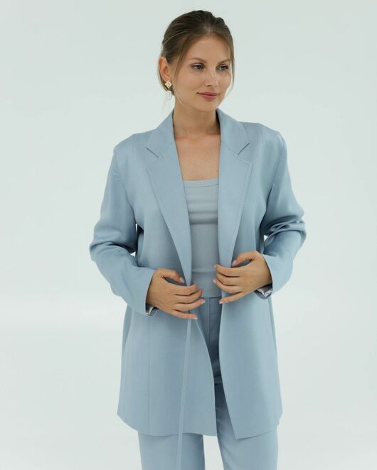 Жакет голубой из района-125077-blue от LW 