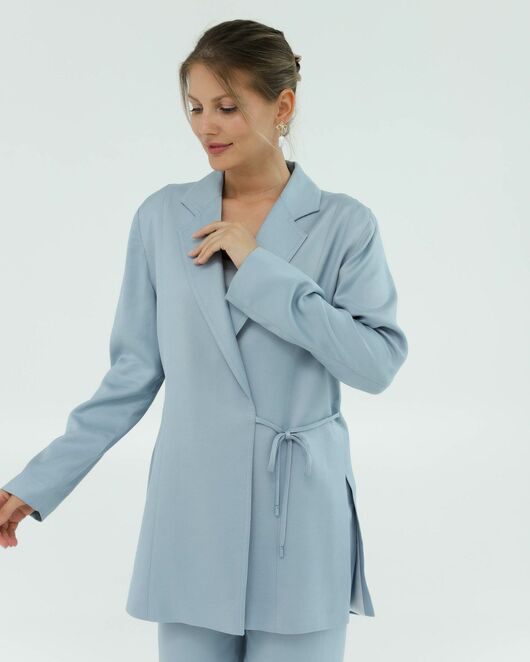 Жакет голубой из района-125077-blue от LW 
