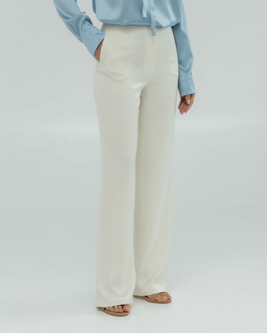 Женские брюки кремовые из района-135119-cream от LW 