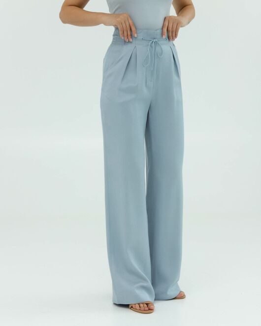 Женские брюки голубые из района-135121-blue от LW 