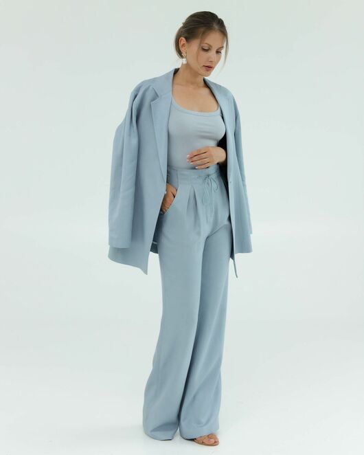 Женские брюки голубые из района-135121-blue от LW 