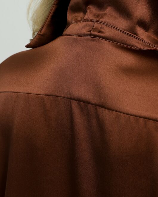 Женская рубашка из шёлка в шоколадном цвете 8819 от  