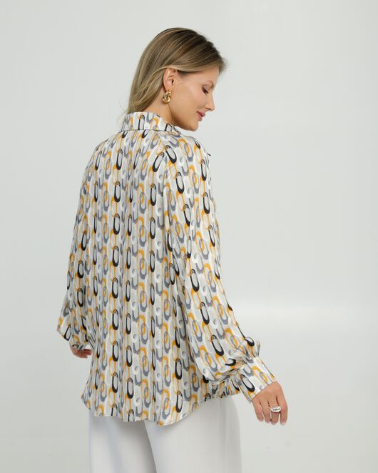 Женская рубашка в прямом силуэте из вискозы с пышным рукавом 8848 от byME 