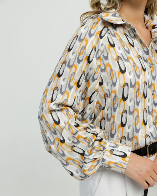 Женская рубашка в прямом силуэте из вискозы с пышным рукавом 8848 от byME 