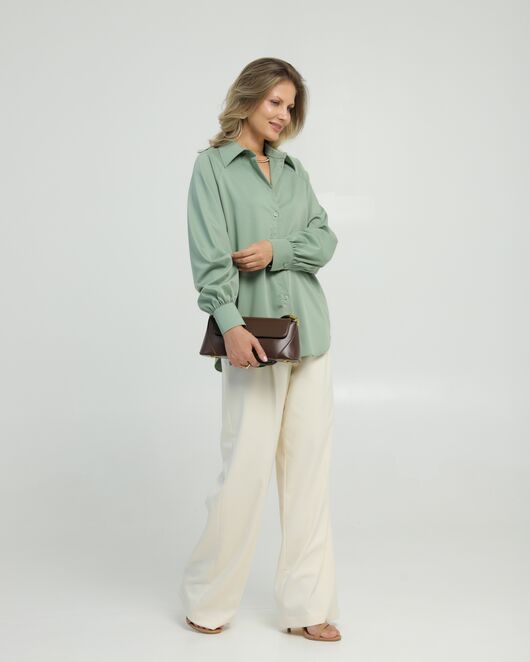 Женская рубашка из бамбука зелёная  8850 от byME 