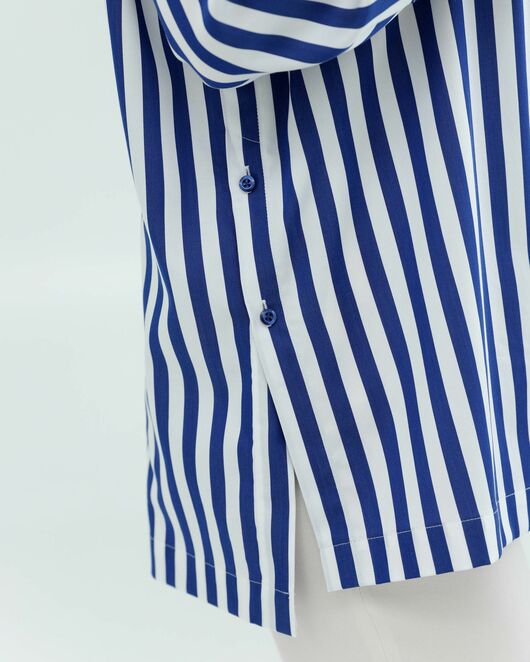 Женская рубашка из хлопка и тенсела в синюю полоску 8856 от byME 