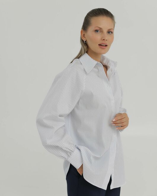 Рубашка хлопковая в голубую полоску 8889 от byME 