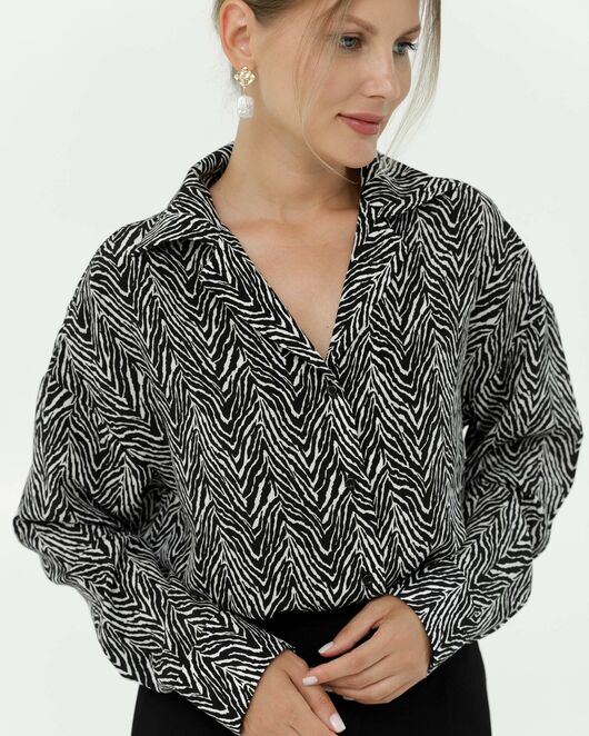 Рубашка шелковая принт зебра 8897 от ByME 