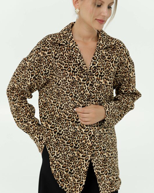 Рубашка шелковая принт леопард 8898 от ByME 
