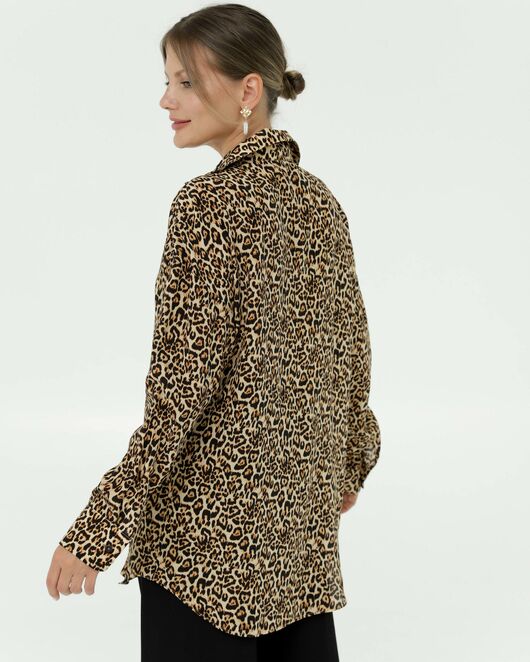 Рубашка шелковая принт леопард 8898 от ByME 