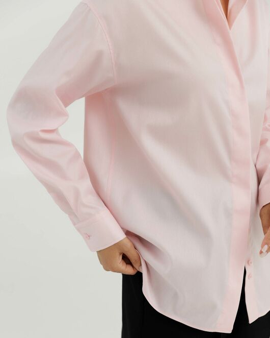 Рубашка хлопковая розовая оверсайз 8899 от byME 
