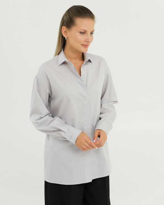 Рубашка хлопковая серая 8902 от byME 