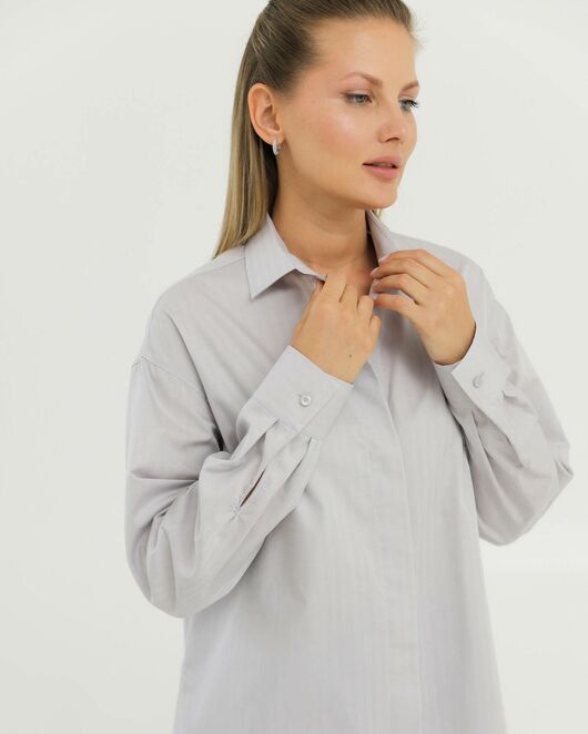 Рубашка хлопковая серая 8902 от byME 