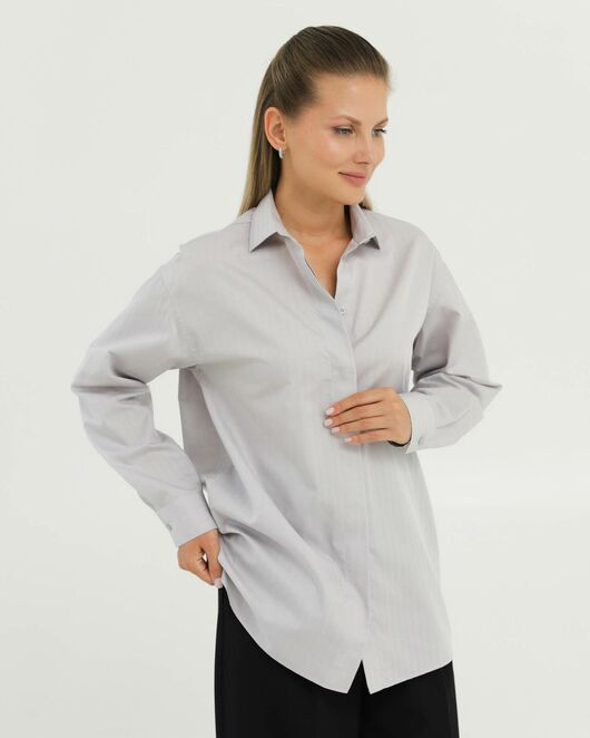 Рубашка хлопковая серая 8902 от byME 