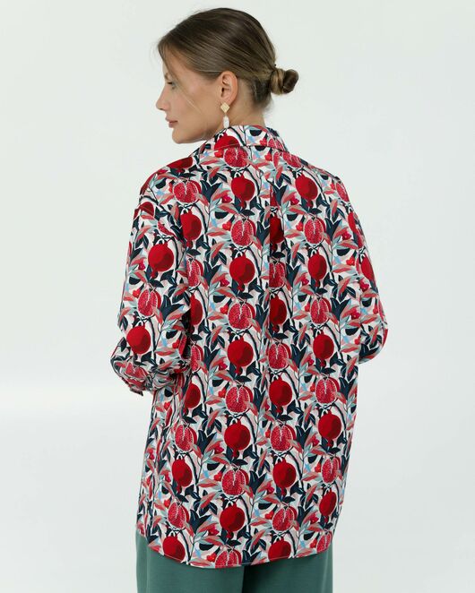 Рубашка хлопковая принт гранаты 8903 от byME 