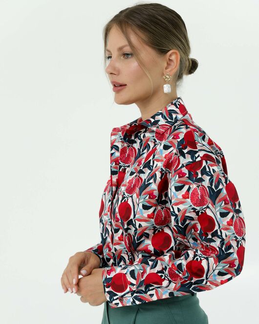 Рубашка хлопковая принт гранаты 8903 от byME 