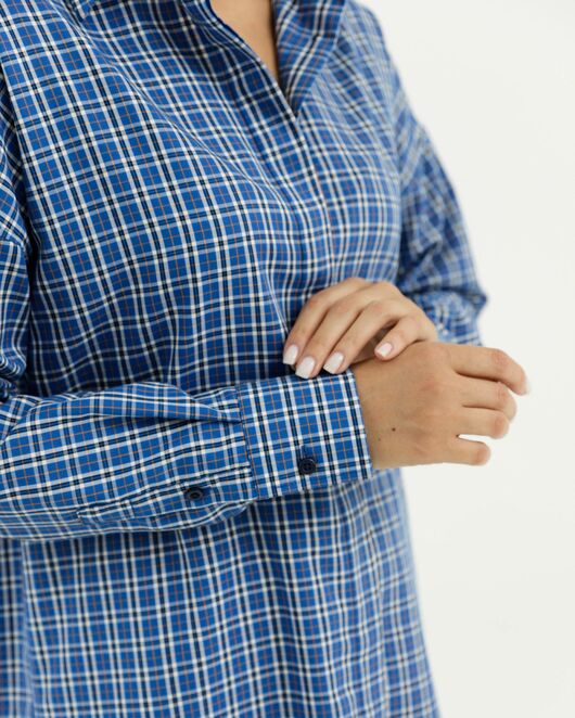 Рубашка бамбуковая в синюю клетку 8909 от  