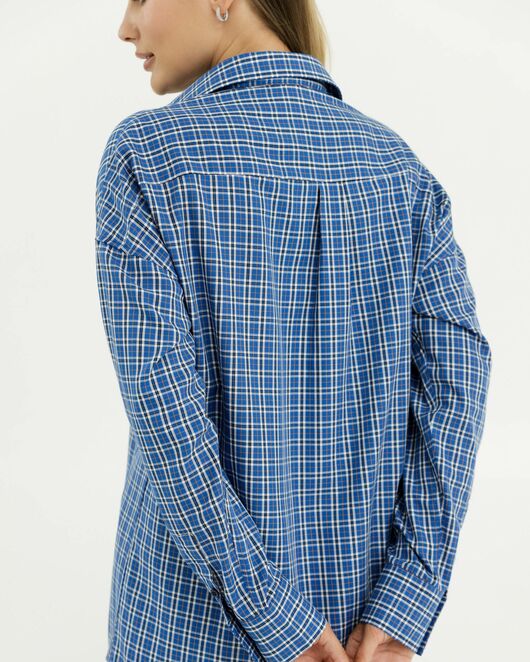 Рубашка бамбуковая в синюю клетку 8909 от  