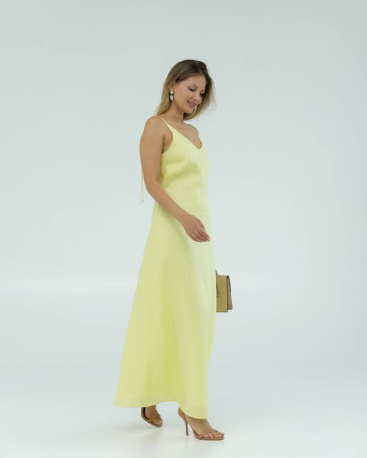 Льняное платье желтое от LW 