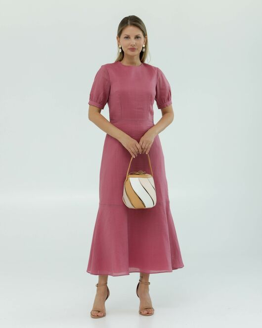 Платье женское розовое из крапивы-025002-pink от LW 