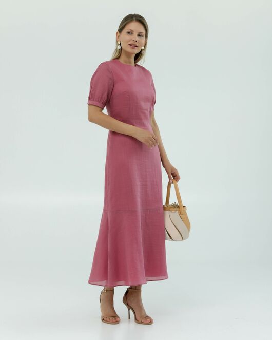 Платье женское розовое из крапивы-025002-pink от LW 