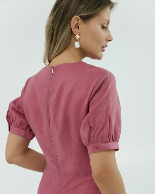 Платье женское розовое из крапивы-025002-pink от LW 