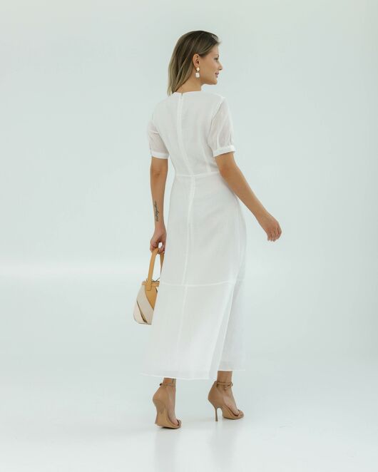 Платье женское белое из крапивы-025002-white от Luisa Wang 