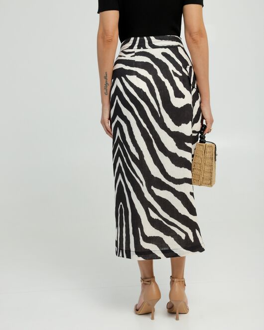 Юбка изо льна принт зебра от LW  Юбка изо льна принт зебра от LW