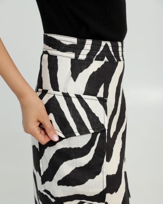 Юбка изо льна принт зебра от LW  Юбка изо льна принт зебра от LW