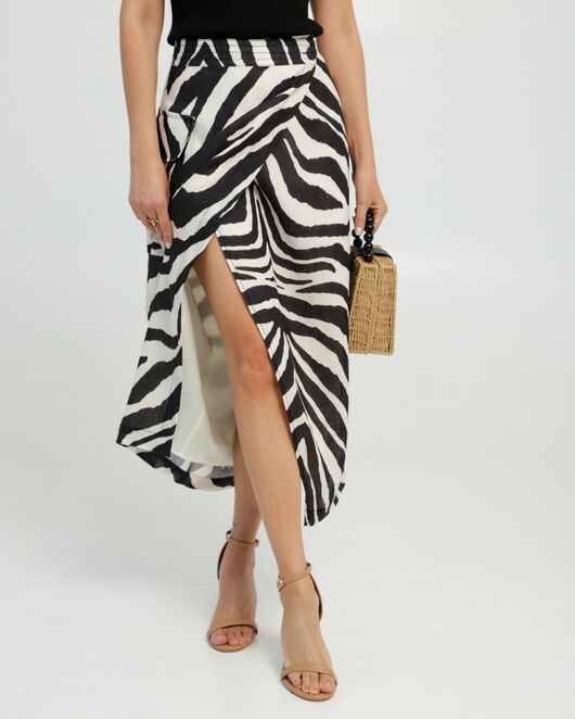 Юбка изо льна принт зебра от LW  Юбка изо льна принт зебра от LW