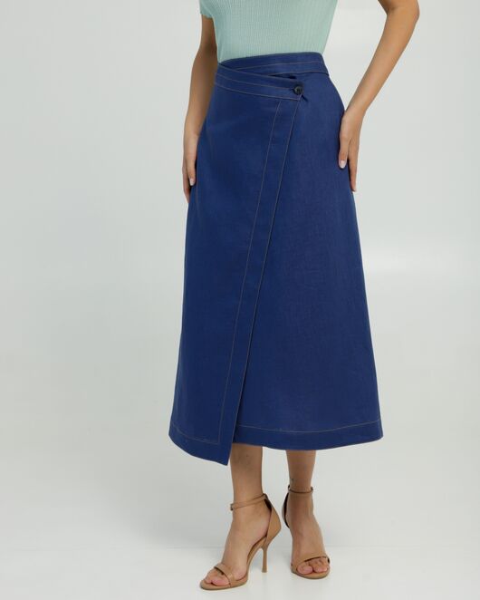 Юбка синяя изо льна от LW 