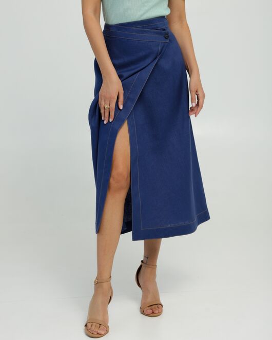 Юбка синяя изо льна от LW 