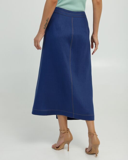 Юбка синяя изо льна от LW 