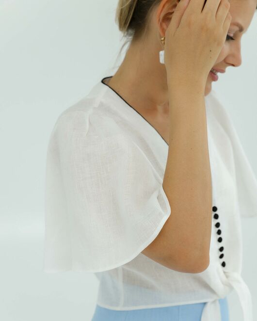 Льняная блуза белая от LW 