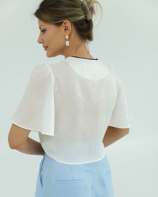 Льняная блуза белая от LW 