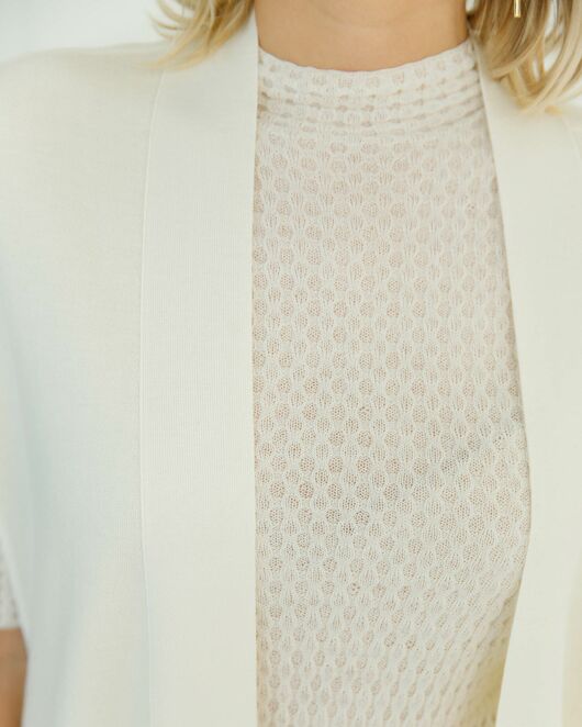 Джемпер из шерсти мериноса тонкой вязки молочный от ByME 