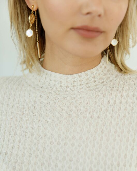 Джемпер из шерсти мериноса тонкой вязки молочный от ByME 