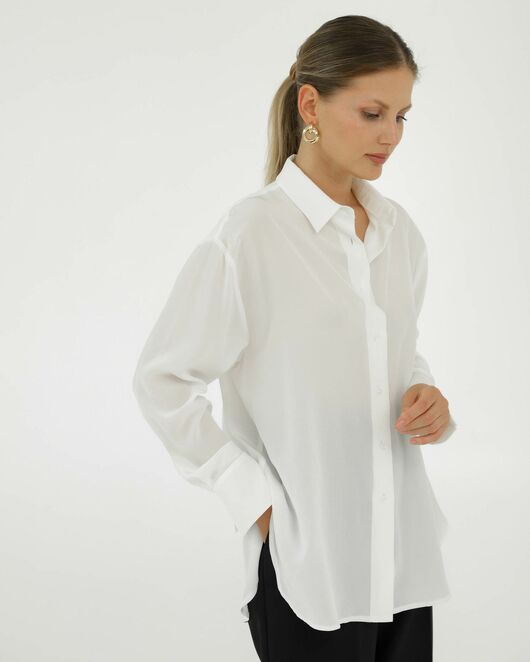 Рубашка шелковая белая 8924 от byME 
