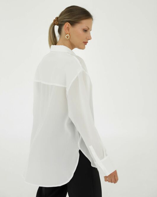 Рубашка шелковая белая 8924 от byME 