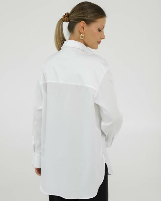 Рубашка хлопковая белая с манишкой 8932 от byME 