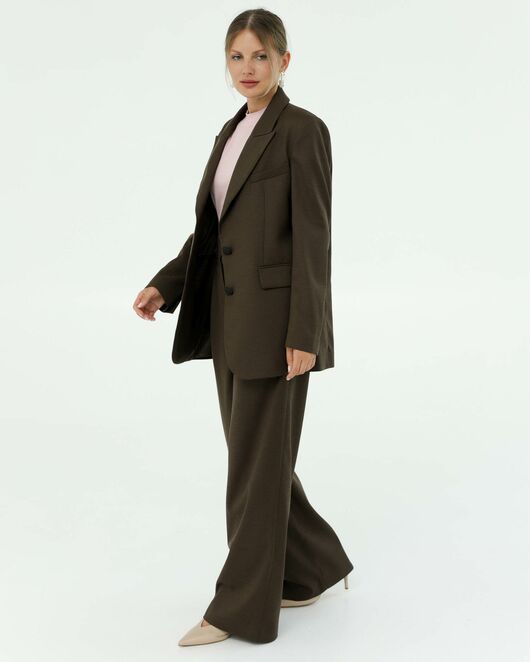 Жакет  коричневый с добавлением шерсти 125040-brown от LW 